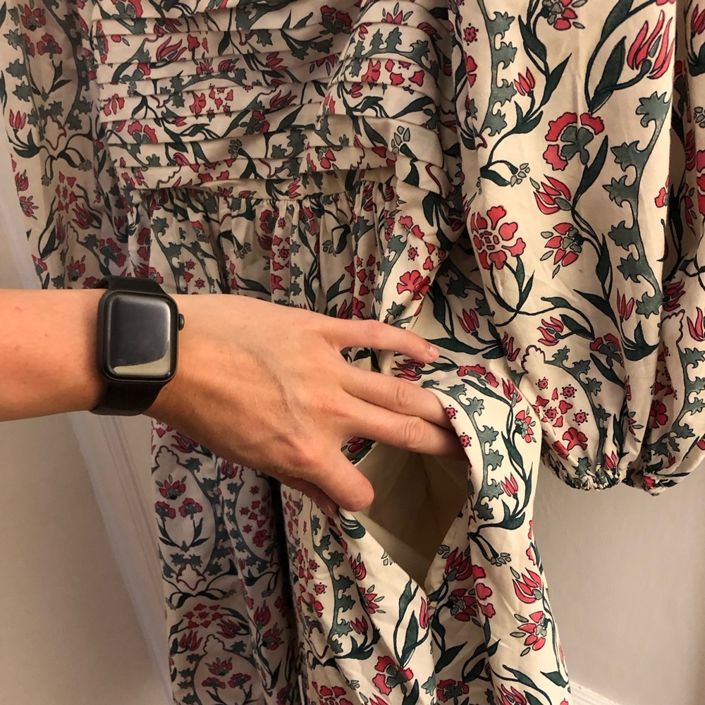 Abercrombie & Fitch Dress Floral White and Green Cotton - Picture 5 of 7